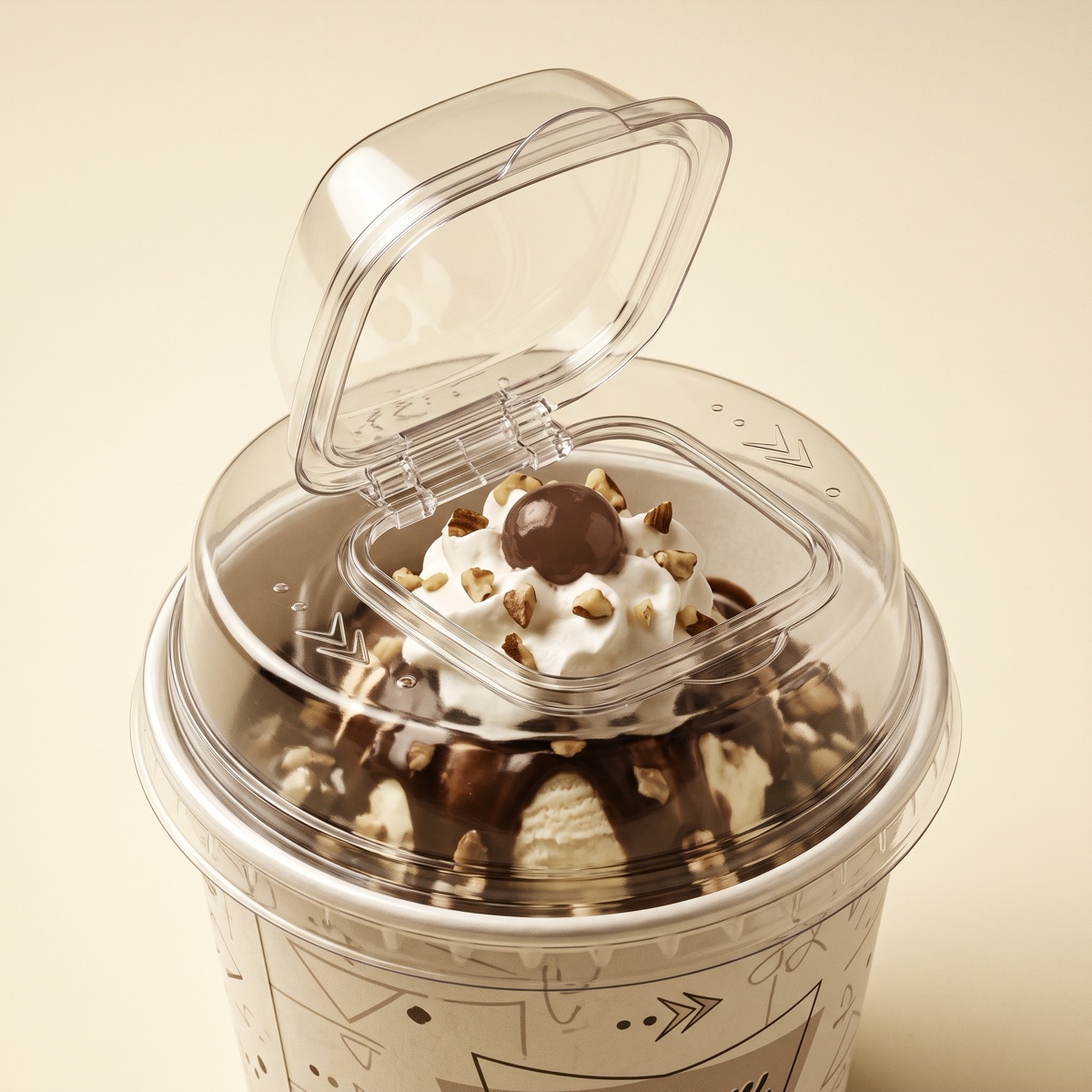 Clamshell Lids — custom printed by Wonderful Choice