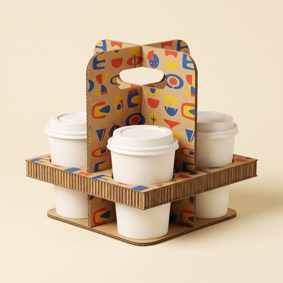 Corrugated Cup Carriers — custom printed by Wonderful Choice