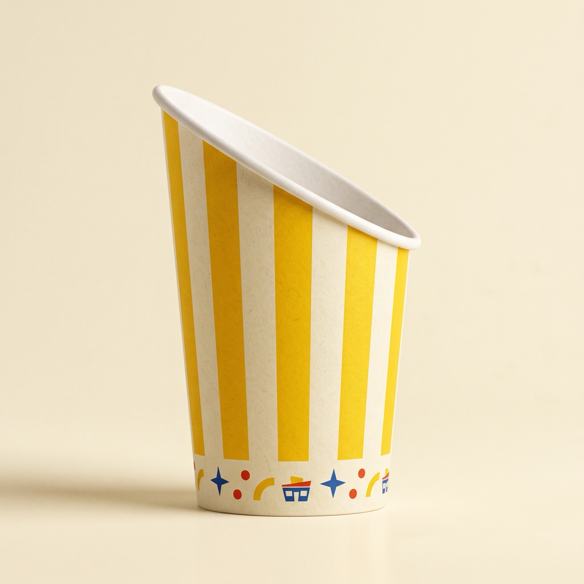 Diagonal-Mouth Cups — custom printed by Wonderful Choice