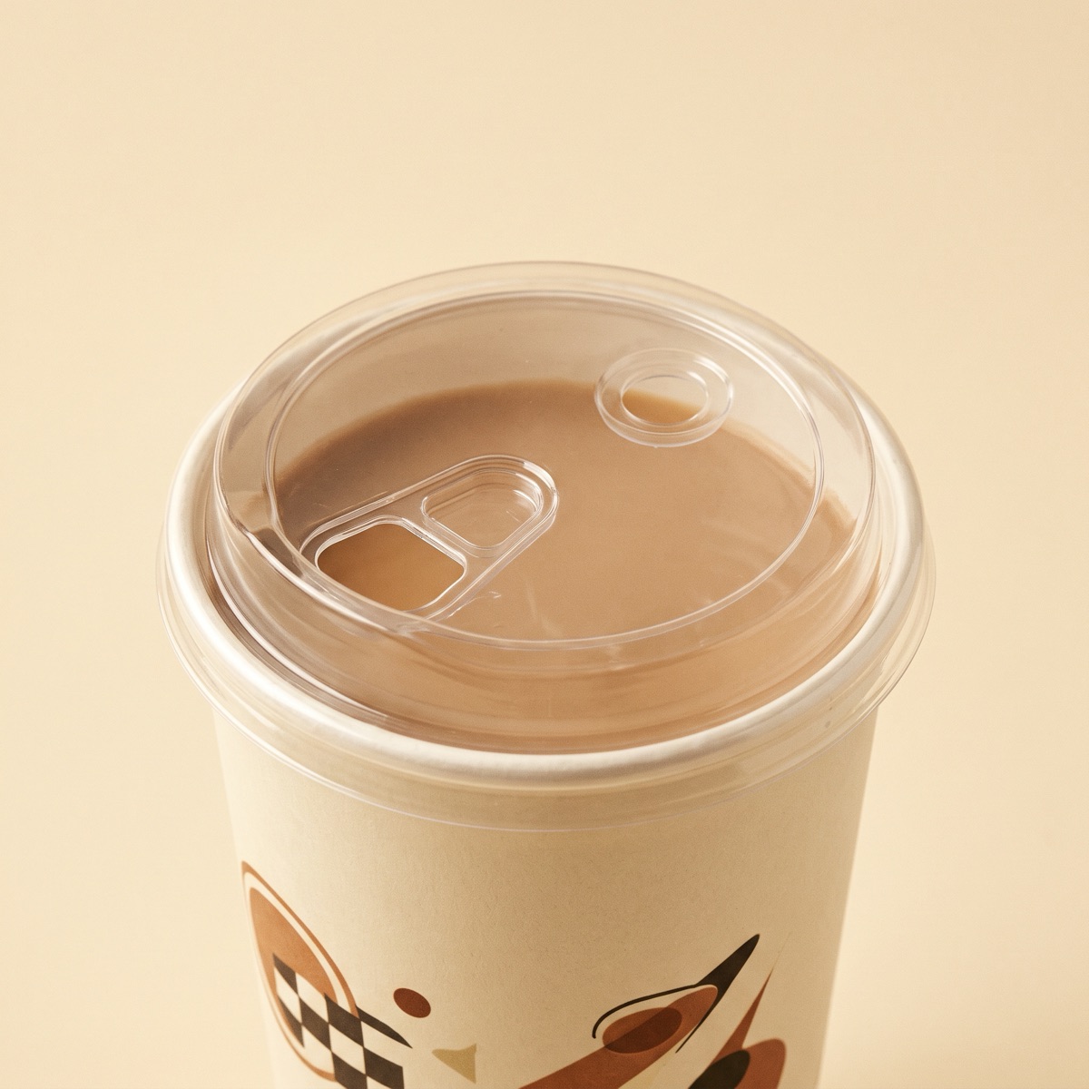 PET Double-Hole Lids — custom printed by Wonderful Choice