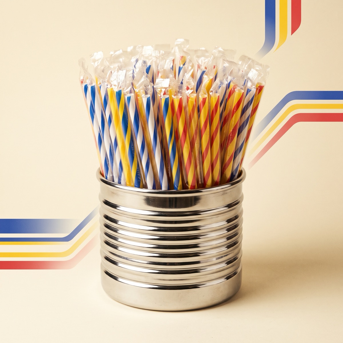 Plastic-Wrapped PP Straws — custom printed by Wonderful Choice